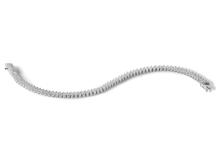 Sterling Shimmer Sterling Silver Rhodium-plated CZ 138 Stone Bracelet