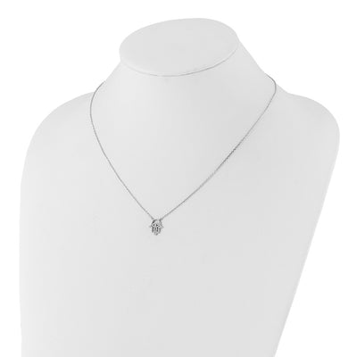 Sterling Shimmer Sterling Silver Rhodium-plated CZ 45 Stone with extender Chamseh Necklace