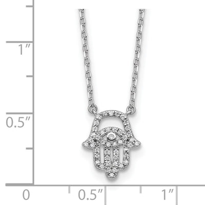 Sterling Shimmer Sterling Silver Rhodium-plated CZ 45 Stone with extender Chamseh Necklace