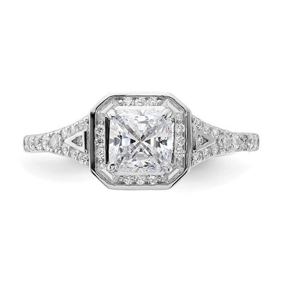 Sterling Shimmer Sterling Silver Rhodium-plated CZ 41 Stone Open Back Ring