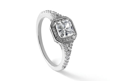 Sterling Shimmer Sterling Silver Rhodium-plated CZ 41 Stone Open Back Ring
