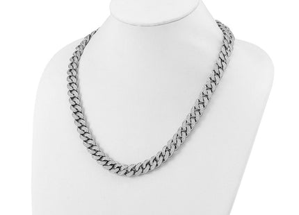 Sterling Shimmer Sterling Silver Rhodium-plated CZ 1564 Stone Curb Link Necklace (Style QSH129-22)