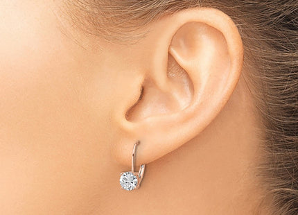 Sterling silver cubic zirconia drop earrings, another view