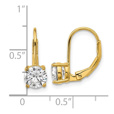 Sterling Shimmer Sterling Silver Gold-tone Flash-gold Plated CZ 2 Stone Leverback Earrings
