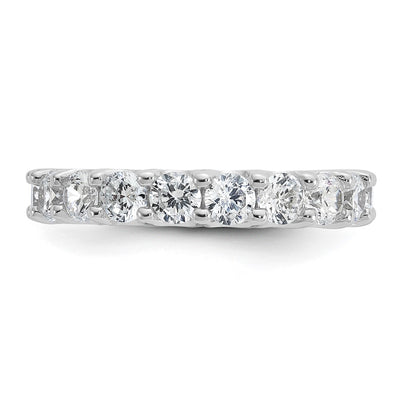Sterling Shimmer Sterling Silver Rhodium-plated CZ 18 Stone Eternity Band