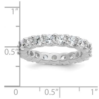 Sterling Shimmer Sterling Silver Rhodium-plated CZ 18 Stone Eternity Band