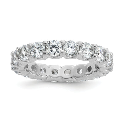 Sterling Shimmer Sterling Silver Rhodium-plated CZ 17 Stone Eternity Band