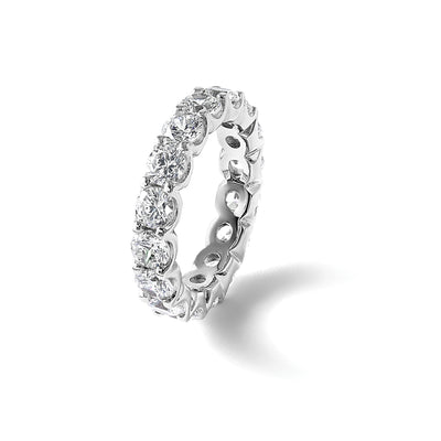 Sterling Shimmer Sterling Silver Rhodium-plated CZ 15 Stone Eternity Band