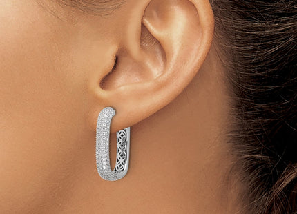 Sterling Silver Earrings Style QSH165 - Classique Jewelry Inc.
