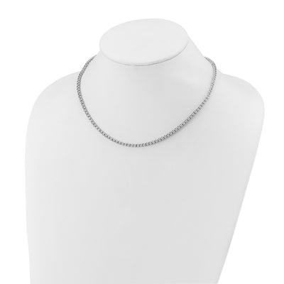 Sterling Shimmer Sterling Silver Rhodium-plated Bezel Set CZ 54 Stone Necklace