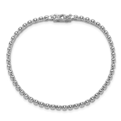 Sterling Shimmer Sterling Silver Rhodium-plated Bezel Set CZ 54 Stone Necklace