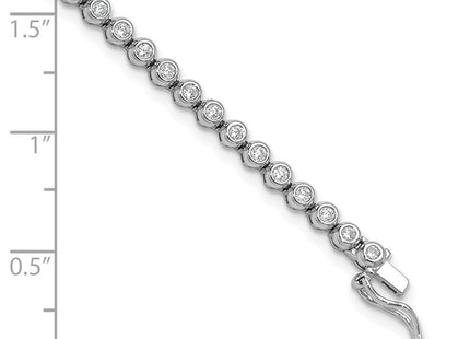 Sterling Shimmer Sterling Silver Rhodium-plated Bezel Set CZ 54 Stone Necklace