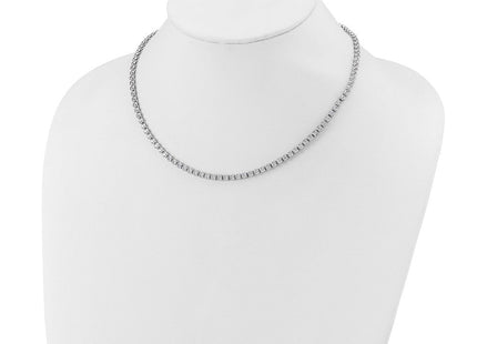 Sterling Shimmer Sterling Silver Rhodium-plated Bezel Set CZ 115 Stone Necklace (Style QSH174-17)