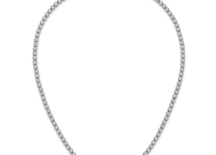Sterling Shimmer Sterling Silver Rhodium-plated Bezel Set CZ 115 Stone Necklace (Style QSH174-17)