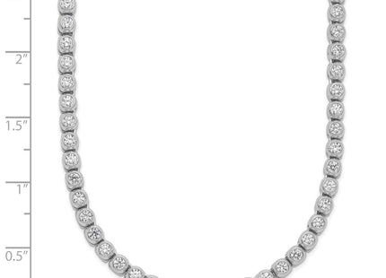 Sterling Shimmer Sterling Silver Rhodium-plated Bezel Set CZ 115 Stone Necklace (Style QSH174-17)