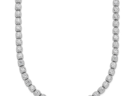 Sterling Shimmer Sterling Silver Rhodium-plated Bezel Set CZ 115 Stone Bracelet