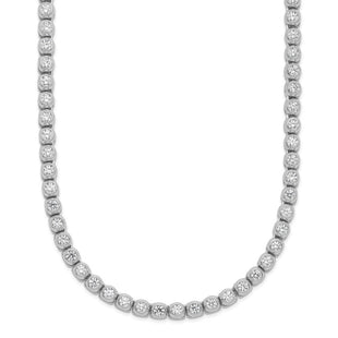 Sterling Shimmer Sterling Silver Rhodium-plated Bezel Set CZ 115 Stone Necklace (Style QSH174-17)