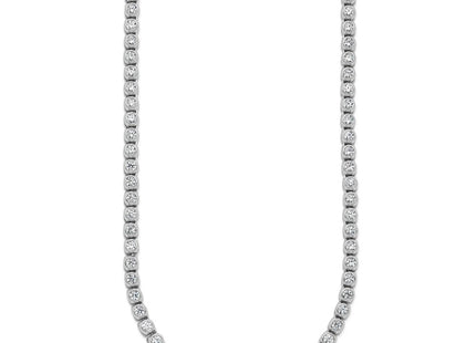 Sterling Shimmer Sterling Silver Rhodium-plated Bezel Set CZ 125 Stone Bracelet