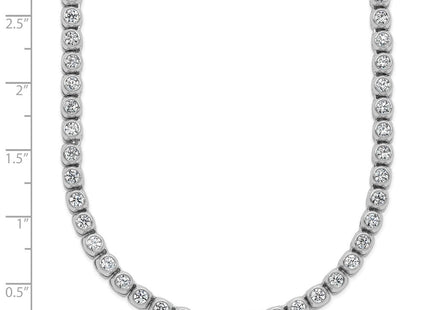Sterling Shimmer Sterling Silver Rhodium-plated Bezel Set CZ 125 Stone Bracelet