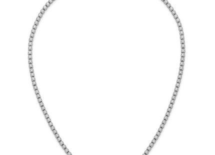 Sterling Shimmer Sterling Silver Rhodium-plated Bezel Set CZ 106 Stone Necklace