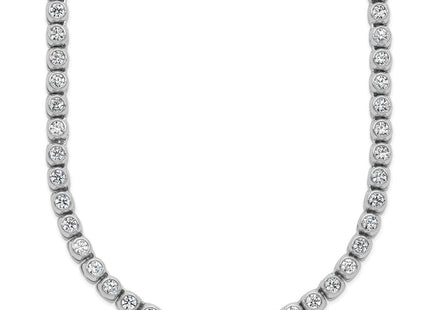 Sterling Shimmer Sterling Silver Rhodium-plated Bezel Set CZ 125 Stone Bracelet
