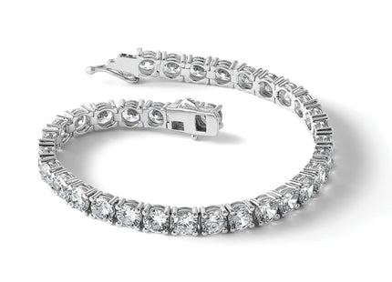 Sterling Shimmer Sterling Silver Rhodium-plated CZ 34 Stone Bracelet