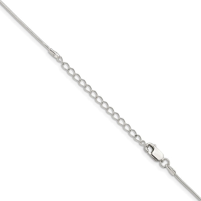 Sterling Silver Snake Chain w/2in ext., 20 x 1mm