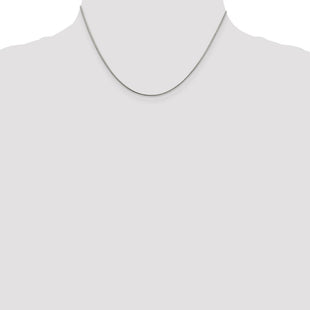 Sterling Silver Rhodium-plated Round Snake Chain (Style QSN030R-16)