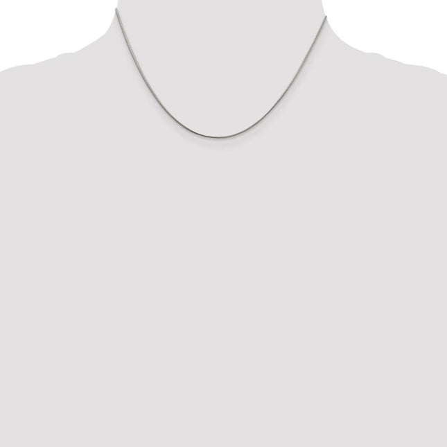 Sterling Silver Rhodium-plated Round Snake Chain, 16 x 1mm