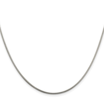 Sterling Silver Rhodium-plated Snake Bracelet, 7 x 1.5mm