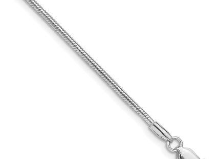 Sterling Silver Rhodium-plated Snake Bracelet, 7 x 1.5mm