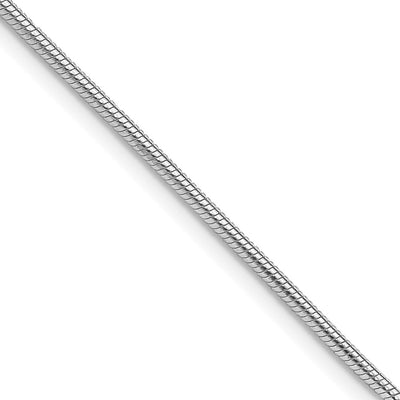 Sterling Silver Rhodium-plated Snake Bracelet, 7 x 1.5mm