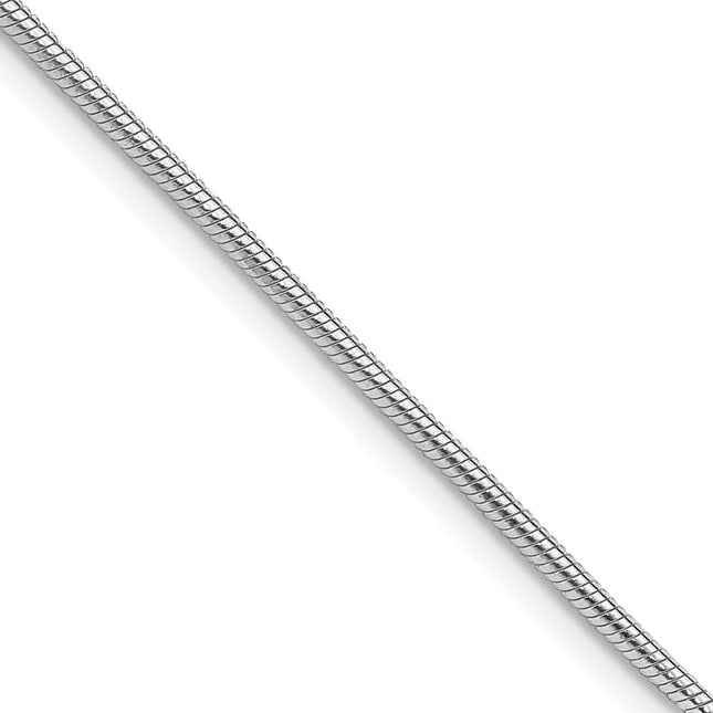 Sterling Silver Rhodium-plated Snake Bracelet, 7 x 1.5mm