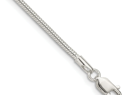 Sterling Silver Snake Bracelet, 7 x 1.75mm