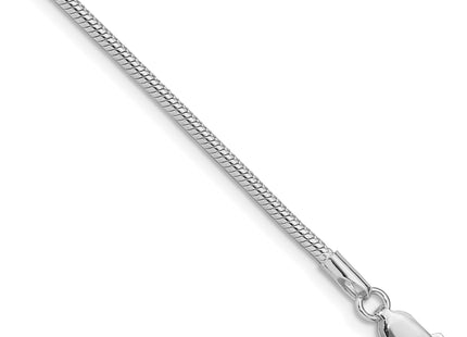 Sterling Silver Rhodium-plated Snake Bracelet, 7 x 1.75mm