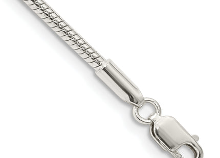 Sterling Silver Snake Bracelet, 7 x 2mm