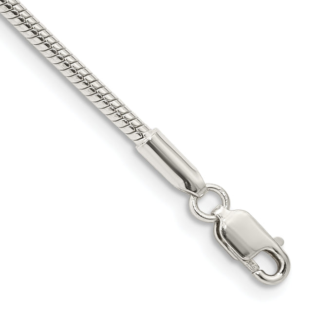 Sterling Silver Snake Bracelet, 7 x 2mm