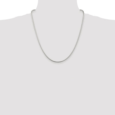 Sterling Silver Rhodium-plated Snake Chain, 16 x 2mm