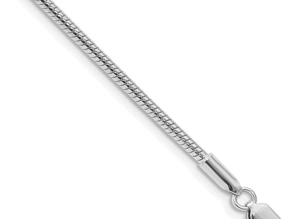 Sterling Silver Rhodium-plated Snake Bracelet, 7 x 2mm
