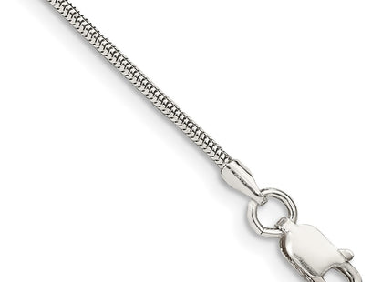 Sterling silver snake link anklet, additional view