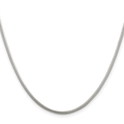 Sterling Silver Round Snake Bracelet, 7 x 1.6mm