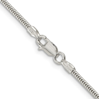 Sterling Silver Round Snake Bracelet, 7 x 1.6mm