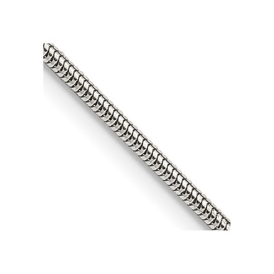Sterling Silver Round Snake Bracelet, 7 x 1.6mm