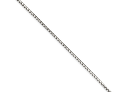 Sterling Silver Round Snake Bracelet, 7 x 3mm
