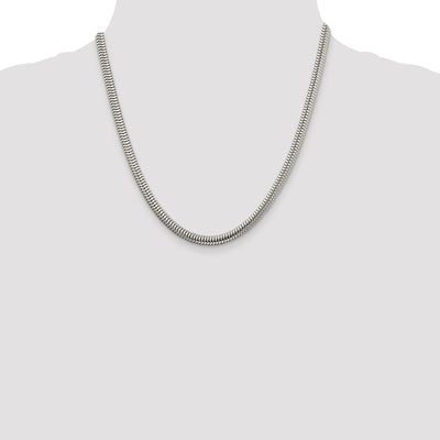 Sterling Silver Round Snake Chain, 18 x 5mm