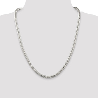 Sterling Silver Round Snake Chain, 18 x 6mm