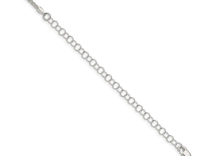 Sterling Silver Round Spiga Chain w/4in ext. (Style QSP050E-22)