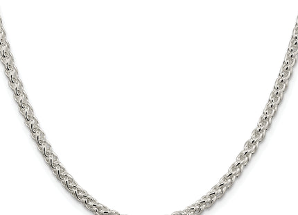 Sterling Silver Rhodium-plated Round Spiga Chain, 16 x 4mm
