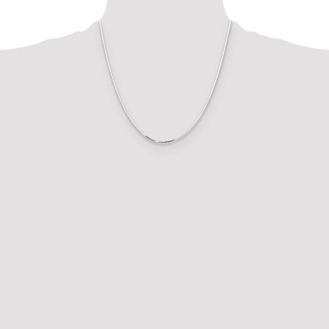 Sterling Silver Polished Square Snake Chain, 20 x 1mm