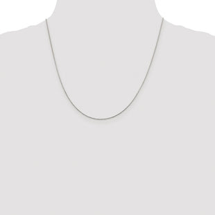 Sterling Silver Rhodium-plated Diamond-cut Round Spiga Chain (Style QSR025R-20)